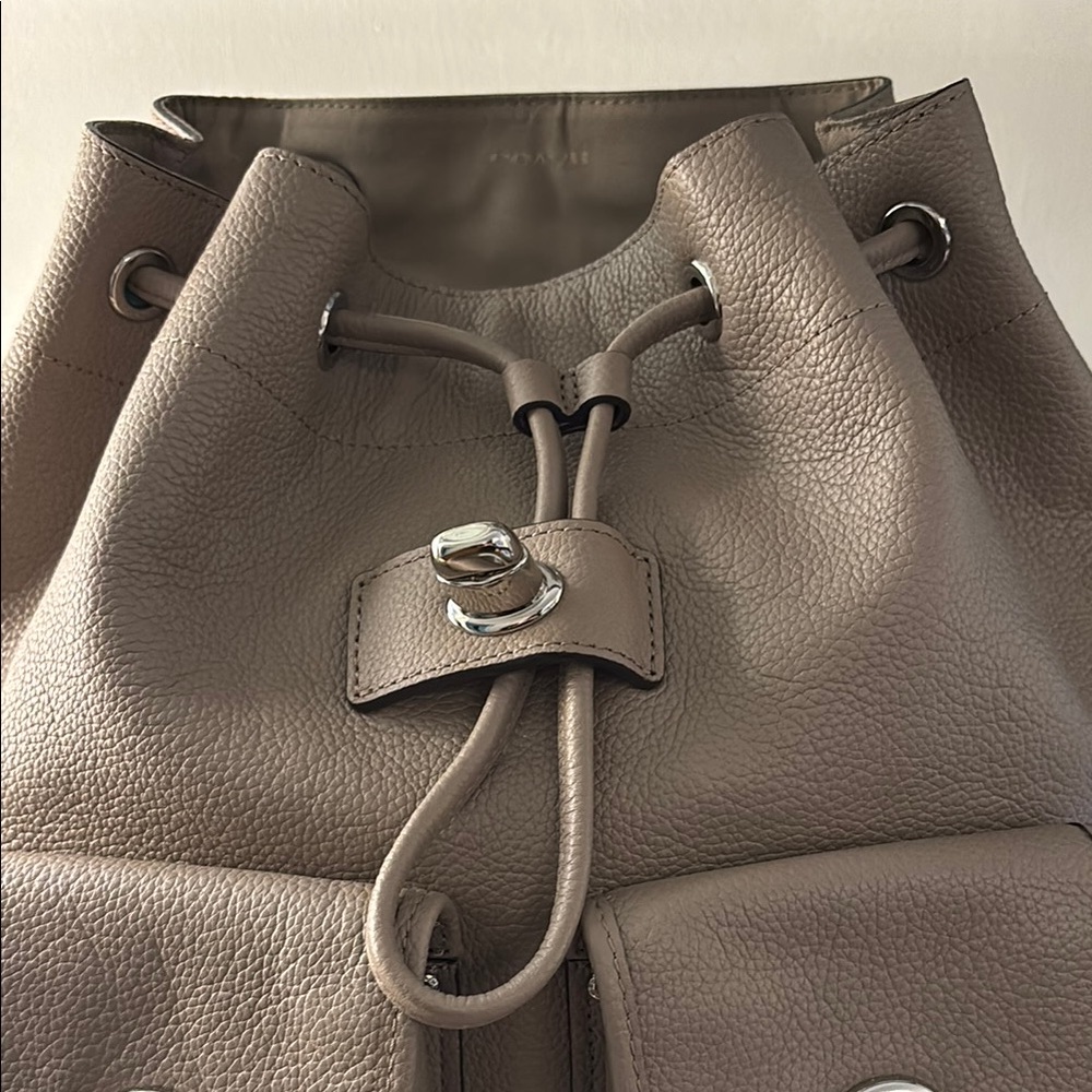 COACH Large Taupe Pebbled Leather Billie Backpack. - Picture 10 of 14
